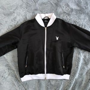 Vintage Playboy Satin Track Jacket Medium